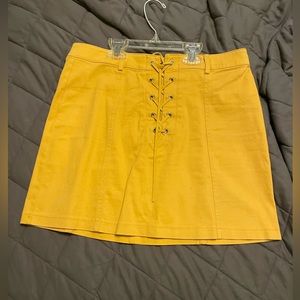 Mustard yellow skirt (corset/ lace up detail)